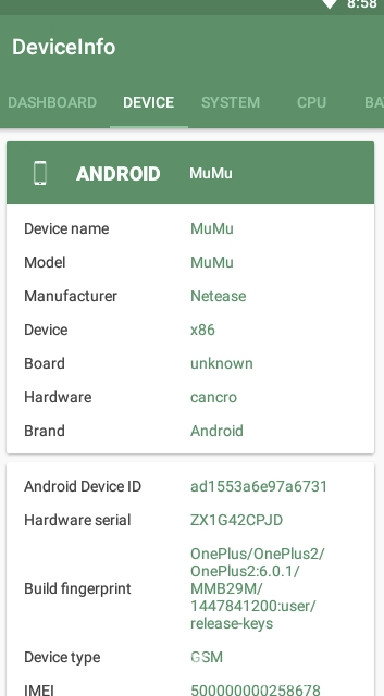 DeviceInfo